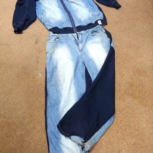 God Body Denim 1/2 sweat suit...